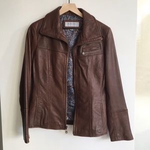 Marc New York Brown Lambskin Leather Jacket